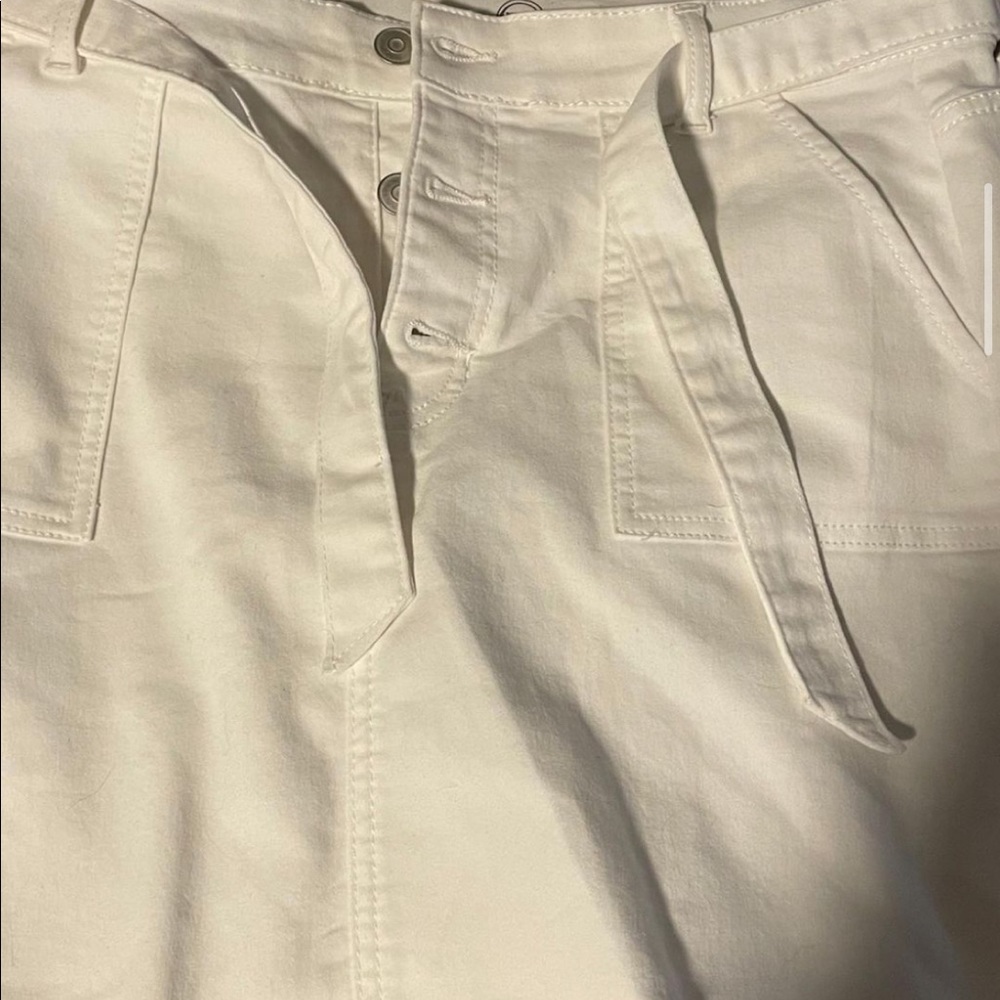 white denim skirt